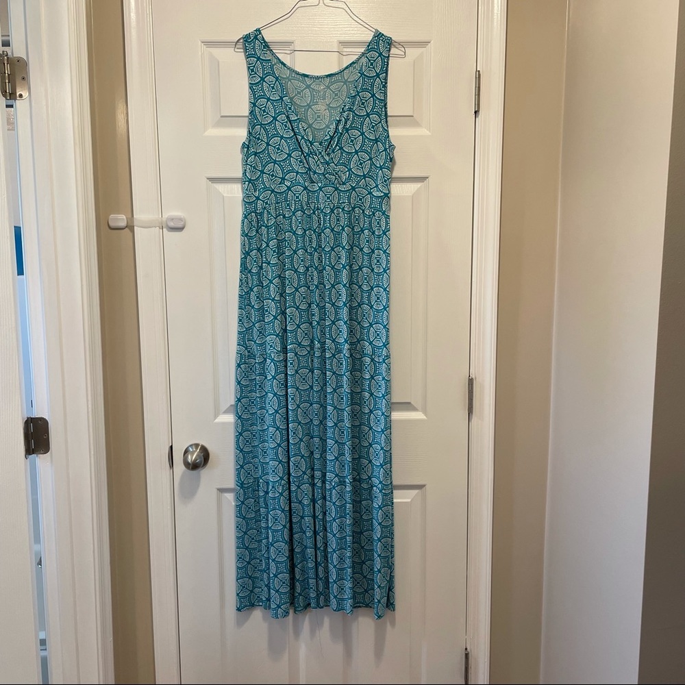 Green/White, St John’s Bay Maxi Dress, Size L
